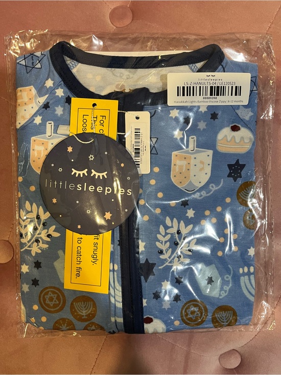Little Sleepies Other - Little Sleepies Light Blue Hanukkah Light Kids Pajama Zippy Bamboo 6-12m